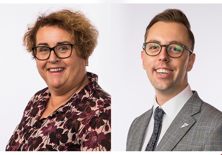 Olaug V. Bollestad (KrF) og Nicholas Wilkinson (SV)