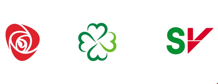 Logoene til de rødgrønne partiene