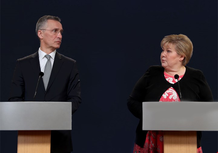 Jens Stoltenberg og Erna Solberg