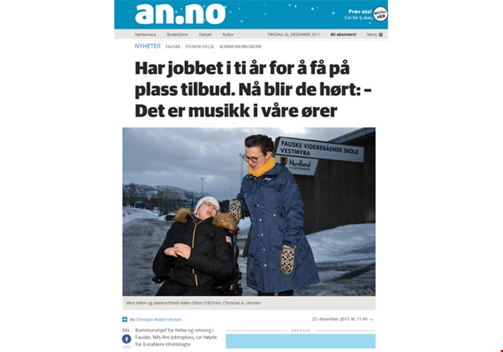 Faksimile fra Avisa Nordland