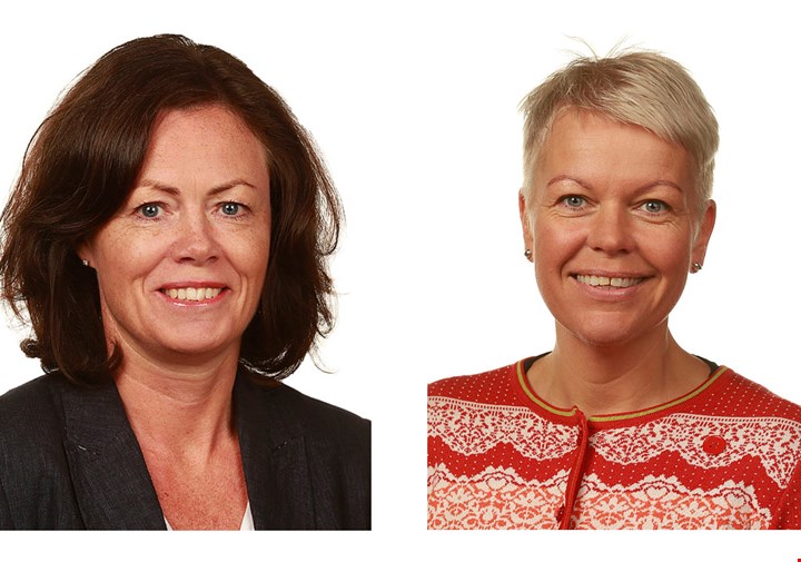 Foto av statsråd Solveig Horne (FrP) og stortingsrepresentant Hege Haukeland Liadal (Ap)