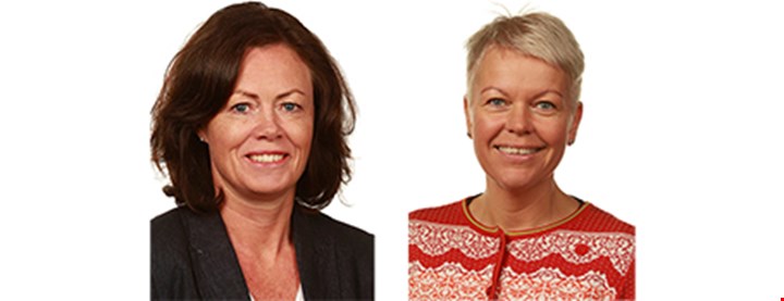 Foto av statsråd Solveig Horne (FrP) og stortingsrepresentant Hege Haukeland Liadal (Ap)