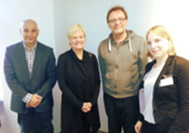 Fra venstre: Statssekretær Ahmad Ghanizadeh, kunnskapsminister Kristin Halvorsen, forbundsleder Jens Petter Gitlesen, juridisk rådgiver Kristine Vierli (Foto: Statssekretær Elisabeth Dale)