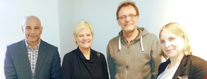 Fra venstre: Statssekretær Ahmad Ghanizadeh, kunnskapsminister Kristin Halvorsen, forbundsleder Jens Petter Gitlesen, juridisk rådgiver Kristine Vierli (Foto: Statssekretær Elisabeth Dale)