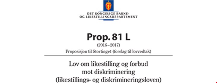 Forslag til ny likestillings- og diskrimineringslov