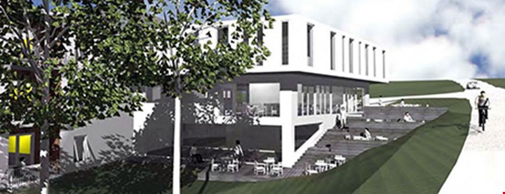 Tegning av planlagt institusjon i Trøgstad