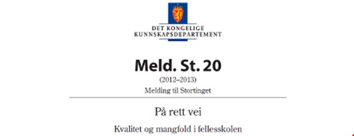 Bilde av stortingsmelding 20 - På rett vei